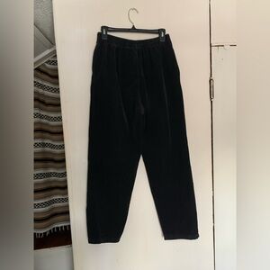 Basic Editions 100% cotton black corduroy elastic waist straight leg pants sz M